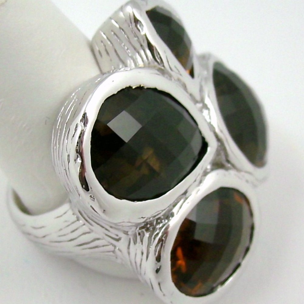 Sima K 14.35ct Smoky Quartz & Cinnamon Quartz Ring